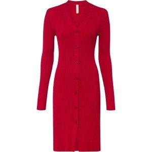 Bonprix BODYFLIRT pletené šaty s knoflíky Barva: Červená, Mezinárodní velikost: L, EU velikost: 44/46