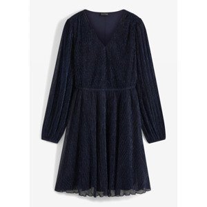 Bonprix BODYFLIRT šaty s lesklým efektem Barva: Modrá, Mezinárodní velikost: L, EU velikost: 44/46
