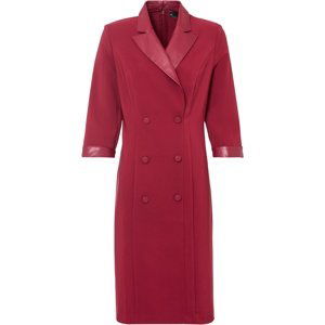 Bonprix BPC SELECTION  blejzrové šaty s detaily z umělé kůže Barva: Červená, Mezinárodní velikost: M, EU velikost: 40