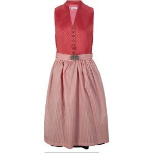 BONPRIX krojové šaty - dirndl Barva: Červená, Mezinárodní velikost: XL, EU velikost: 50