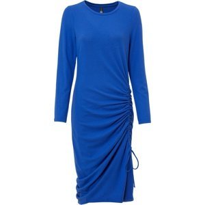 Bonprix RAINBOW šaty s řasením Barva: Modrá, Mezinárodní velikost: M, EU velikost: 40/42