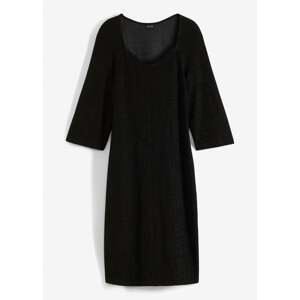 Bonprix BODYFLIRT elegantní šaty s třpytivým efektem Barva: Černá, Mezinárodní velikost: XL, EU velikost: 48/50