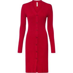 Bonprix BODYFLIRT pletené šaty s knoflíky Barva: Červená, Mezinárodní velikost: S, EU velikost: 36/38