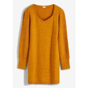 Bonprix BODYFLIRT pletené šaty Barva: Žlutá, Mezinárodní velikost: L, EU velikost: 44/46