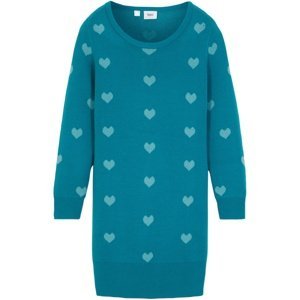 BONPRIX pletené šaty se vzorem Barva: Modrá, Velikost: 140/146
