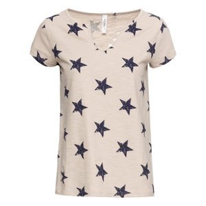 BONPRIX tričko s hvězdami Barva: Béžová, Mezinárodní velikost: XS, EU velikost: 32/34