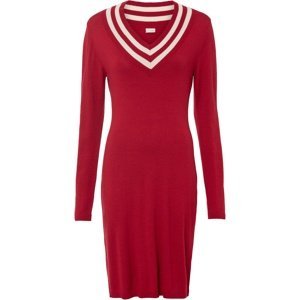 Bonprix BODYFLIRT pletené šaty s dlouhými rukávy Barva: Červená, Mezinárodní velikost: XS, EU velikost: 32/34