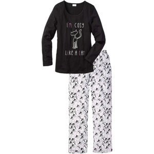 BONPRIX pyžamo s potiskem Barva: Černá, Mezinárodní velikost: XL, EU velikost: 48/50