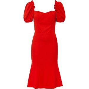 Bonprix BODYFLIRT šaty s nabíranými rukávy Barva: Červená, Mezinárodní velikost: L, EU velikost: 44/46