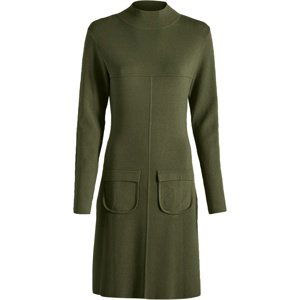 Bonprix BODYFLIRT úpletové šaty s kapsami Barva: Zelená, Mezinárodní velikost: S, EU velikost: 36/38