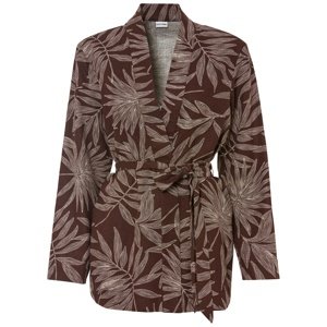 Bonprix BODYFLIRT lněné kimono se vzorem Barva: Hnědá, Mezinárodní velikost: M, EU velikost: 40