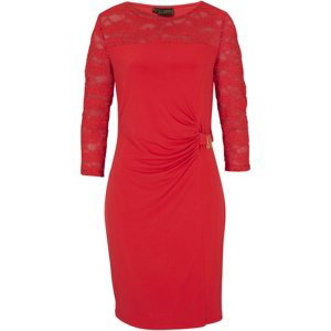 Bonprix BPC SELECTION šaty s krajkou Barva: Červená, Mezinárodní velikost: L, EU velikost: 44/46