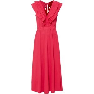 Bonprix BODYFLIRT dlouhé šaty s volány Barva: Růžová, Mezinárodní velikost: S, EU velikost: 36/38