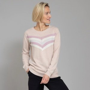 QVC HEKLA & CO. svetr s podílem vlny a kašmíru Barva: Růžová, Mezinárodní velikost: XL
