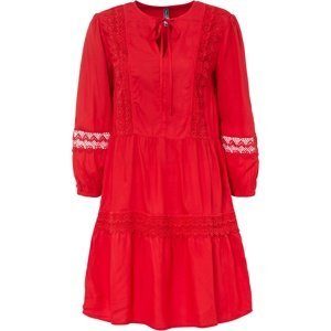 Bonprix RAINBOW šaty s krajkou Barva: Červená, Mezinárodní velikost: M, EU velikost: 42