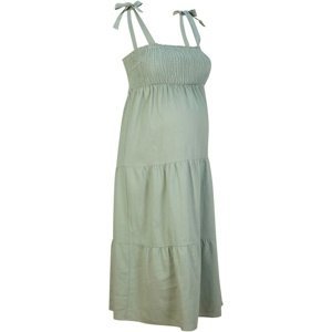 BONPRIX těhotenské lněné šaty Barva: Zelená, Mezinárodní velikost: M, EU velikost: 42