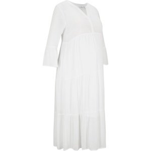 BONPRIX těhotenské šaty Barva: Bílá, Mezinárodní velikost: M, EU velikost: 42