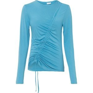 Bonprix BODYFLIRT tričko s řasením Barva: Modrá, Mezinárodní velikost: M, EU velikost: 40/42