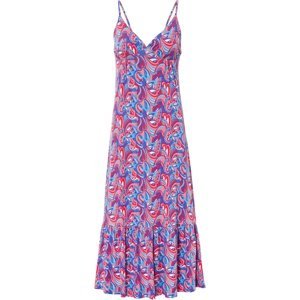Bonprix RAINBOW žerzejové šaty s volánem Barva: Modrá, Mezinárodní velikost: XS, EU velikost: 32/34
