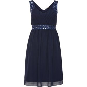 Bonprix BODYFLIRT šaty s aplikací Barva: Modrá, Mezinárodní velikost: XS, EU velikost: 34
