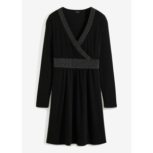 Bonprix BODYFLIRT šaty se třpytivými vsadkami Barva: Černá, Mezinárodní velikost: S, EU velikost: 36/38