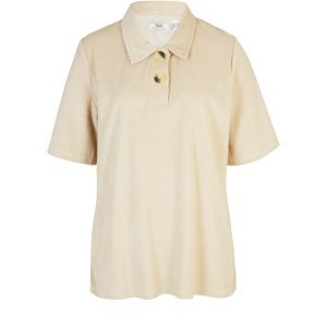 BONPRIX tričko s límečkem Barva: Béžová, Mezinárodní velikost: S, EU velikost: 36/38