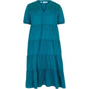 Bonprix JOHN BANER šaty s volánem Barva: Modrá, Mezinárodní velikost: S, EU velikost: 36