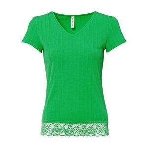 Bonprix RAINBOW tričko lemované krajkou Barva: Zelená, Mezinárodní velikost: S, EU velikost: 36/38