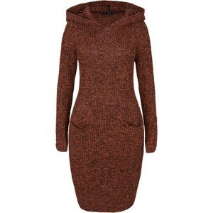 BONPRIX pletené šaty s kapucí Barva: Hnědá, Mezinárodní velikost: M, EU velikost: 40/42