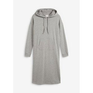 BONPRIX mikinové šaty s kapucí Barva: Šedá, Mezinárodní velikost: S, EU velikost: 36/38