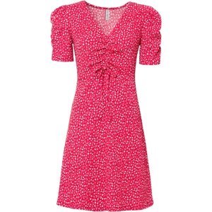 Bonprix RAINBOW šaty s nabíranými rukávy Barva: Červená, Mezinárodní velikost: L, EU velikost: 44/46