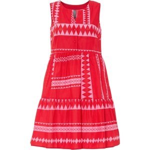 Bonprix RAINBOW halenkové šaty se vzorem Barva: Červená, Mezinárodní velikost: S, EU velikost: 38