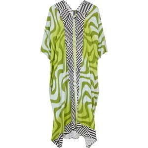 Bonprix BPC SELECTION plážové kaftanové šaty Barva: Zelená, Mezinárodní velikost: XL, EU velikost: 48/50