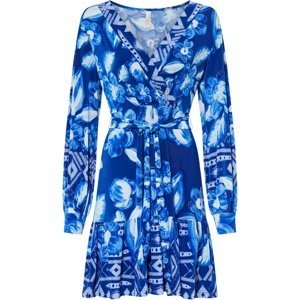 Bonprix BODYFLIRT šaty s páskem Barva: Modrá, Mezinárodní velikost: L, EU velikost: 44/46