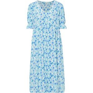 Bonprix RAINBOW šaty s květy Barva: Modrá, Mezinárodní velikost: S, EU velikost: 36