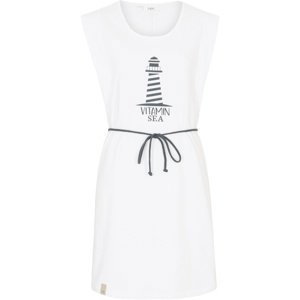 BONPRIX mikinové šaty s páskem Barva: Bílá, Mezinárodní velikost: XXL, EU velikost: 52/54