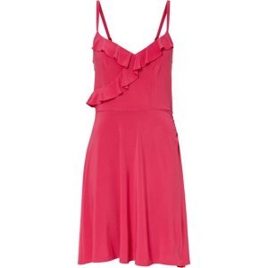 Bonprix BODYFLIRT žerzejové šaty s volánem Barva: Růžová, Mezinárodní velikost: S, EU velikost: 36/38