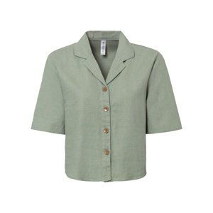 Bonprix RAINBOW lněná košilová halenka Barva: Zelená, Mezinárodní velikost: S, EU velikost: 38
