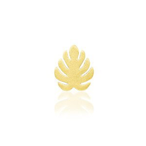 Bezzávitová koncovka piercingu ze 14 kt zlata 585/1000 Monstera Barva produktu: Žluté zlato