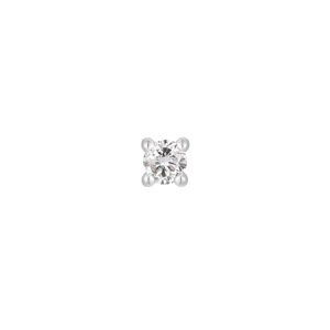 Bezzávitová koncovka piercingu ze 14 kt zlata 585/1000 s pravým přírodním diamantem Barva: Bílé zlato, Velikost koncovky: 1,5 mm
