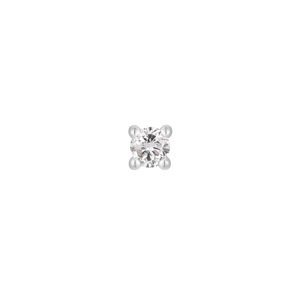 Bezzávitová koncovka piercingu ze 14 kt zlata 585/1000 s pravým přírodním diamantem Barva: Bílé zlato, Velikost koncovky: 2 mm
