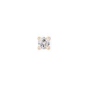 Bezzávitová koncovka piercingu ze 14 kt zlata 585/1000 s pravým přírodním diamantem Barva: Řůžové zlato, Velikost koncovky: 1,5 mm