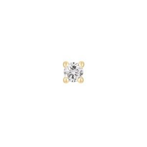 Bezzávitová koncovka piercingu ze 14 kt zlata 585/1000 s pravým přírodním diamantem Barva: Žluté zlato, Velikost koncovky: 1,5 mm