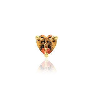 Bezzávitová koncovka piercingu ze 14 kt žlutého zlata 585/1000 DARK CHAMPAGNE HEART