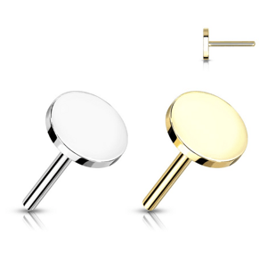 Bezzávitová koncovka ze 14 kt zlata 585/1000 Flat Round Top Barva: Bílé zlato, Velikost koncovky: 3 mm