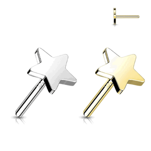 Bezzávitová koncovka ze 14kt zlata 585/1000 FLAT STAR Barva: Bílé zlato