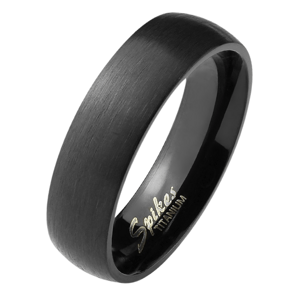 Černý titanový prsten s polomatným povrchem Velikost prstenu: 54