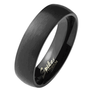 Černý titanový prsten s polomatným povrchem Velikost prstenu: 62