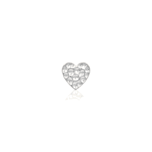 Hammered Heart - 4 mm - 14kt bílé zlato 585/1000 - koncovka piercingu