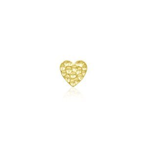 Hammered Heart - 4 mm - 14kt žluté zlato 585/1000 - koncovka piercingu